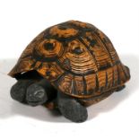 A Victorian novelty desk top inkwell in the form of a tortoise, 15cm (6ins) long. Condition Report