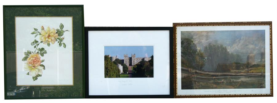 Two hunting prints together with a quantity of pictures, prints and a mirror (11). - Image 3 of 6