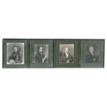 A group of four 19th century portrait engravings, to include Lord John Russell, framed and glazed,