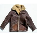 A WWII Irvin style leather flying jacket, Condition Report Stitching loose in various places, no