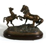 A 20th century bronze group of a horse and foal, signed Ferbel, 20cm (8ins) high.