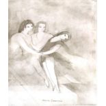 Marie Laurencin -Three Dancers - etching, authentication label to verso, framed & glazed, 28 by 37cm