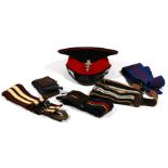 A REME dress cap and five British Army stable belts