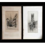 Sidney R Jones (1881-1966), A pair of architectural etchings, signed in pencil to the margin, 21cm x