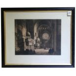 Axel H Haig (1935-1921), Interior of a Cathedral, signed in pencil to the margin, etching, framed
