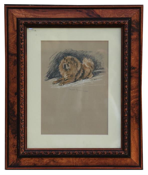 Lucy Dawson (Mac) print of a chow dog, 19cm x 27cm (7.5ins x 10.5ins)