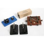 Two morse code telegraph keys made by Merit with a 1944 dated US Army/US Navy wireless tube and