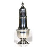 A silver sugar caster, Birmingham 1922, 17cm (6.7ins) high. Condition Report Weight 114gms.