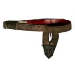 A Victorian officers sword belt with Yorkshire Regiment buckle