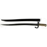 A French model 1866 chassepot sabre bayonet in its steel scabbard by the rare manufacturer