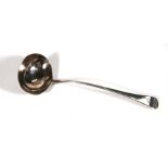 A Georgian silver soup ladle, London 1814, (171g), 32cm (12.5ins) long