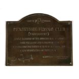 A brass Penistone Flying Club plaque "Gentle handling of the joystick will provide a more pleasant