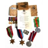 A WW2 Medal group of four including the Pacific Star, 39/45 Star, Defence and War Medal plus his