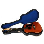 An Eko ranger 6 acoustic guitar, 105.5cm (41.5ins) long, cased.
