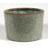 A Chinese crackle glaze brush pot, 19.5cm (7.75ins) high.