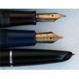 A quantity of fountains pens including a Sheaffer Prelude and a Parker Duo-Fold.