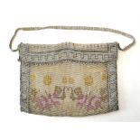 An early 20th century micro beadwork ladies clutch bag evening purse