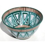 A Robert Picault Vallauris Art Pottery bowl, signed 'RP' to underside, 22cms (8.75ins) diameter.