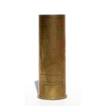 A WWII trench art shell case, German for the Russian Front, 15.5 (6ins) high.