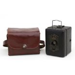 A Zeiss Ikon box camera in original leather case.