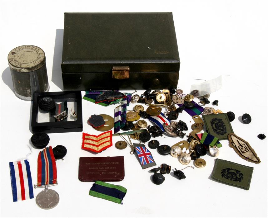 Lieutenant Colonel V. Robinson, a box of assorted 6th Gurkha Rifles buttons, badges, medal etc