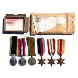 A WW2 medal group of six including the Italy & Africa Stars, a 1st Army clasp with supporting