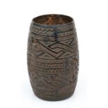 African / Tribal Art - a carved wooden Kuba cup, 15cms (6ins) high.