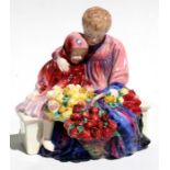 A Royal Doulton group 'Flower Seller's Children' HN1342, 19cms (7.5ins) high.