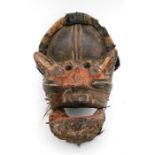 African / Tribal Art - a carved wooden We face mask with articulated jaw, Kru speaking Guere and