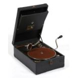 A cased gramophone