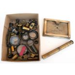 A large quantity of brass microscope & binocular lenses (box).