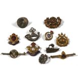 Ten WW1 & WW2 sweetheart brooches including some in silver to the Somerset Light Infantry, KSLI,