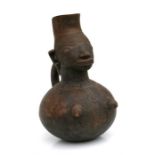 African / Tribal Art - a Mangbetu terracotta vessel, 46cms (18ins) high. Condition Report Some