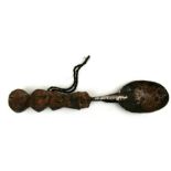 African / Tribal Art - a Lega spoon, 37cms (14.5ins) long.