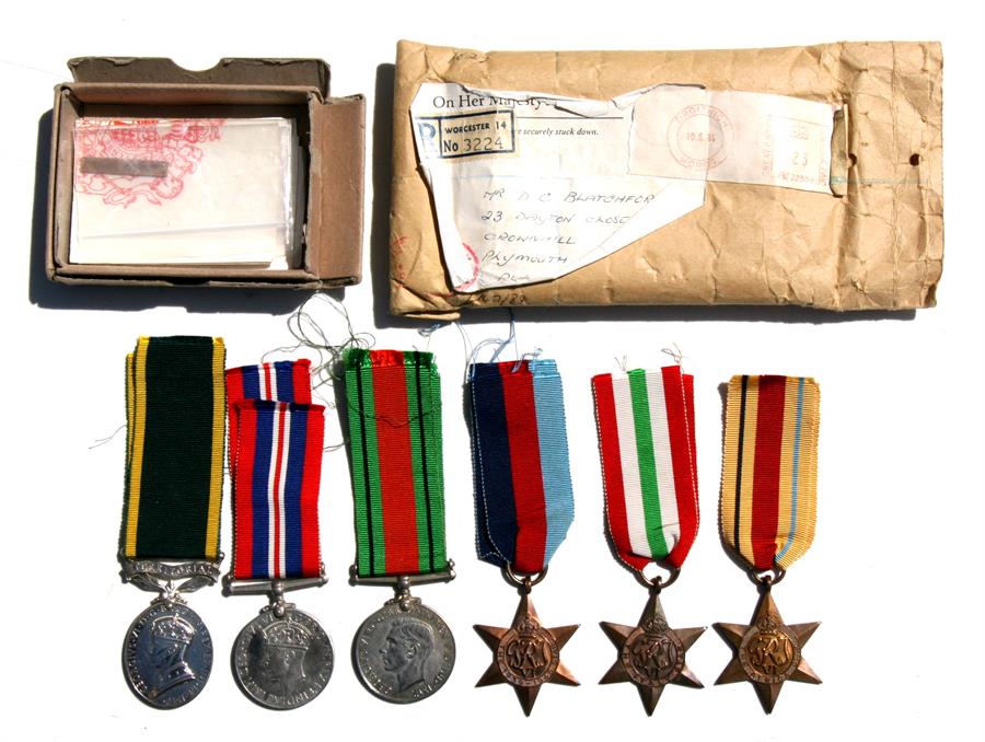 A WW2 medal group of six including the Italy & Africa Stars, a 1st Army clasp with supporting