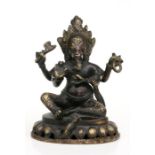 A Tibetan bronze figure of Ganesh, 14cms (5.5ins) high.