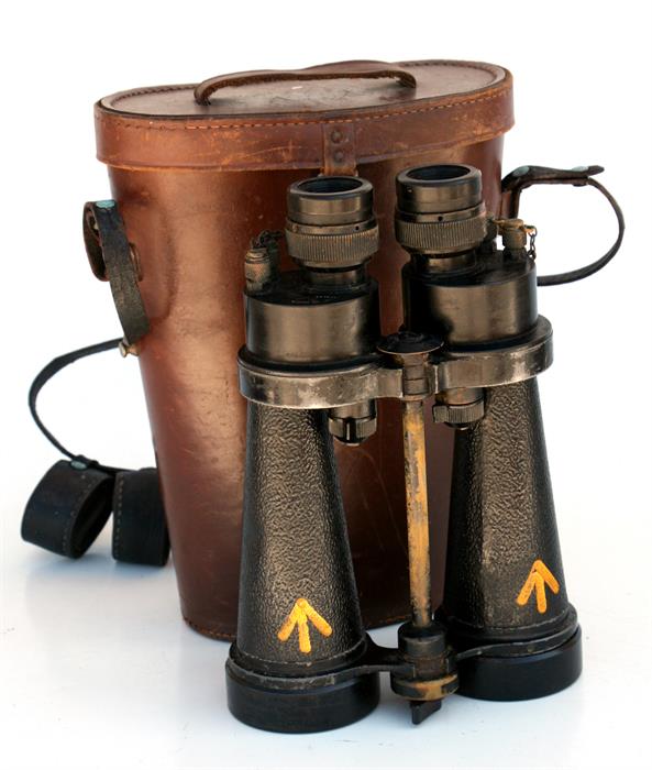 A pair of WWII Barr & Stroud military binoculars, cased.