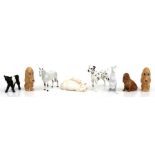 A Royal Doulton Spaniel; a Beswick Pig & Piglet; a Herend Kangaroo; and other animals (8). Condition