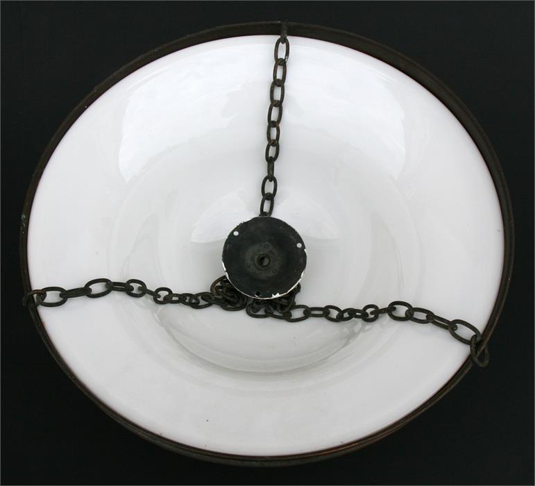 An early 20th century white glass ceiling light, 36cms (14ins) diameter. - Image 2 of 2