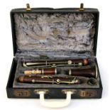 A J R Lafleur & Son rosewood clarinet, cased.