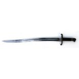 A British 1856 pattern Enfield sword bayonet, blade length 58cms (22.75ins). Condition Report No