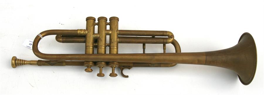 A Besson & Co. brass trumpet, numbered H75983, 52cms (20.5ins) long. - Bild 2 aus 3