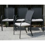 A set of four Royalcraft metal garden chairs and cushions.