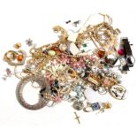 A quantity of costume jewellery, to include necklaces and earrings.