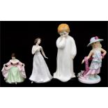 A group of Royal Doulton figures, to include Darling HN1319; Cherish HN4442; and Sara HN3219 (4).