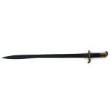 A British 1855 Lancaster Sword bayonet, blade length 60cms (23.5ins). Condition Report No scabbard