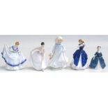 Five Royal Doulton figures to include 'Danielle' HN3001; 'Laura' HN3136; 'Pamela' HN3223; 'Hope'