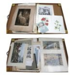 A folio of pictures, prints and watercolours.