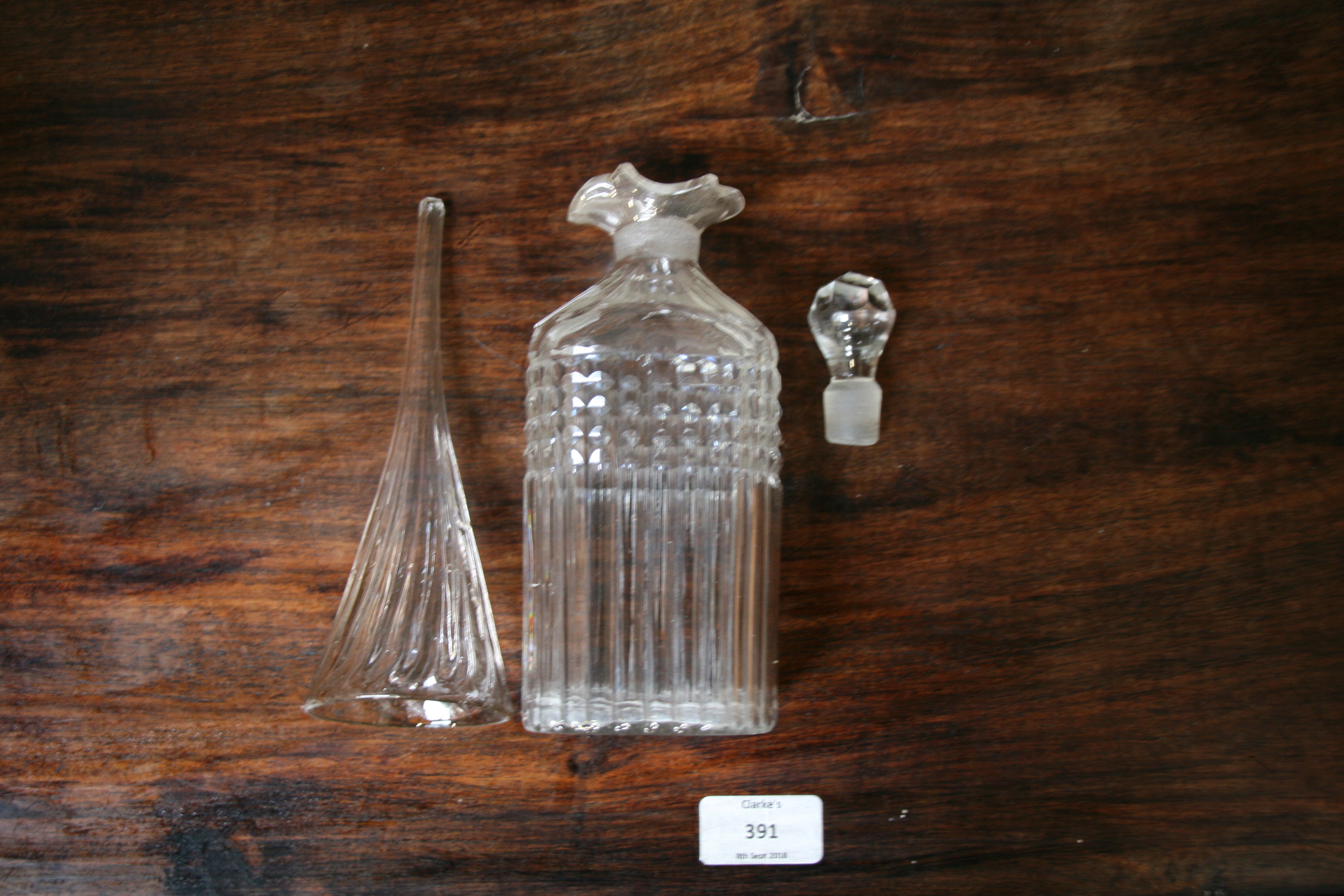 A pair of Victorian mallet shaped decanters, 27cms (10.5ins) high; a quantity of other decanters and - Image 8 of 8