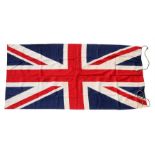 An original British made cotton Union Jack flag 82cms (32ins) by 176cms (69ins) approximately